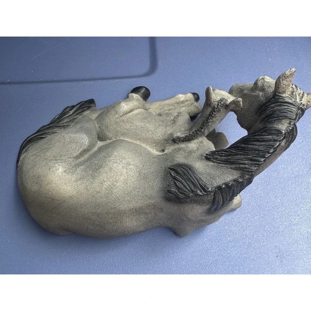 Vtg 1988 Castagna Italy Gray Horse Mare Foal Resin Figurine Equestrian Decor